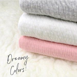 Three HonestBaby Organic Organic Cotton Receiving Blankets (pink, white, gray)